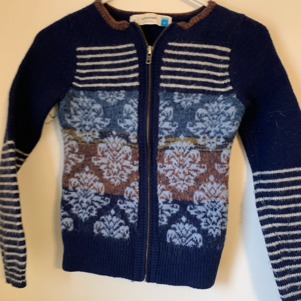 Wool zip up sweater